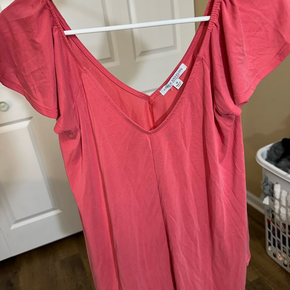 Green Envelope Red Blouse